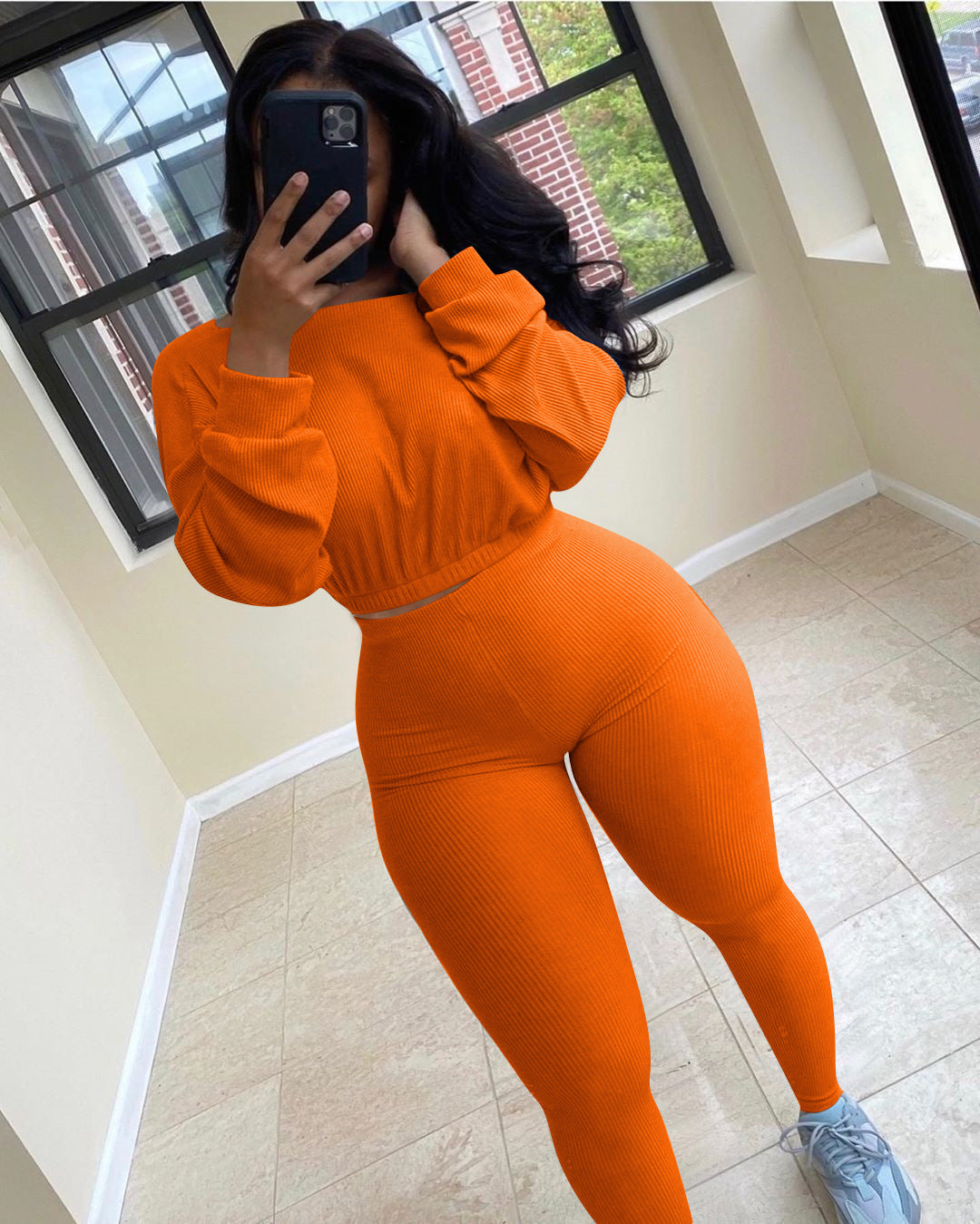 guys fits Women's Autumn Rib Sports Casual Suit