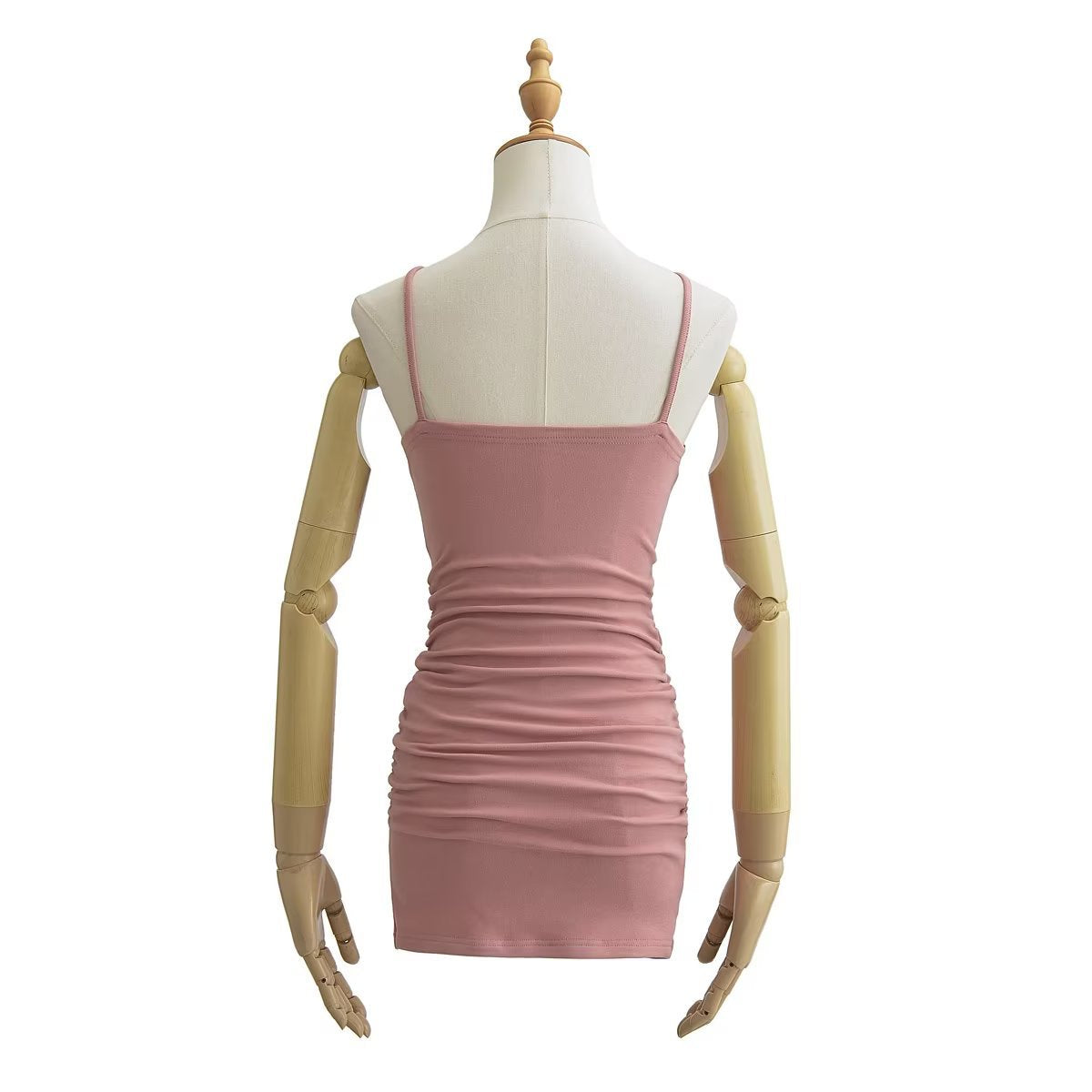 cute outfits fall Summer Low-Cut Sexy Lace-up Sling Dress Drawstring Pleated Hip Tight Waist Skirt
