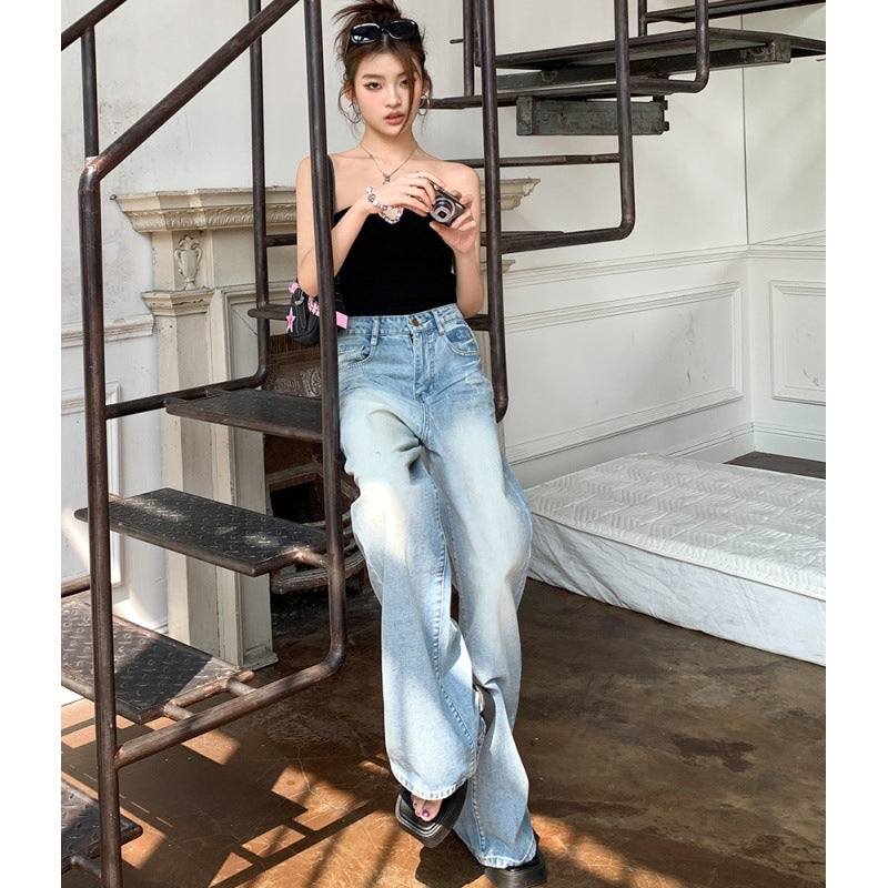 Fall Retro Wide-Leg Jeans Women's Loose Slimming Pants Wide-Leg Pants
