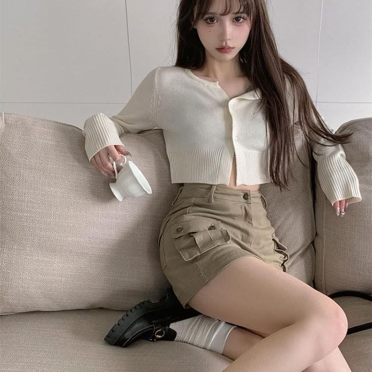 joker costume female outfit Autumn Skirt Ins Fashionable Workwear Skirt Women's Khaki Hot Girl High Waist Slimming Sheath Skirt