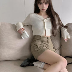 joker costume female outfit Autumn Skirt Ins Fashionable Workwear Skirt Women's Khaki Hot Girl High Waist Slimming Sheath Skirt