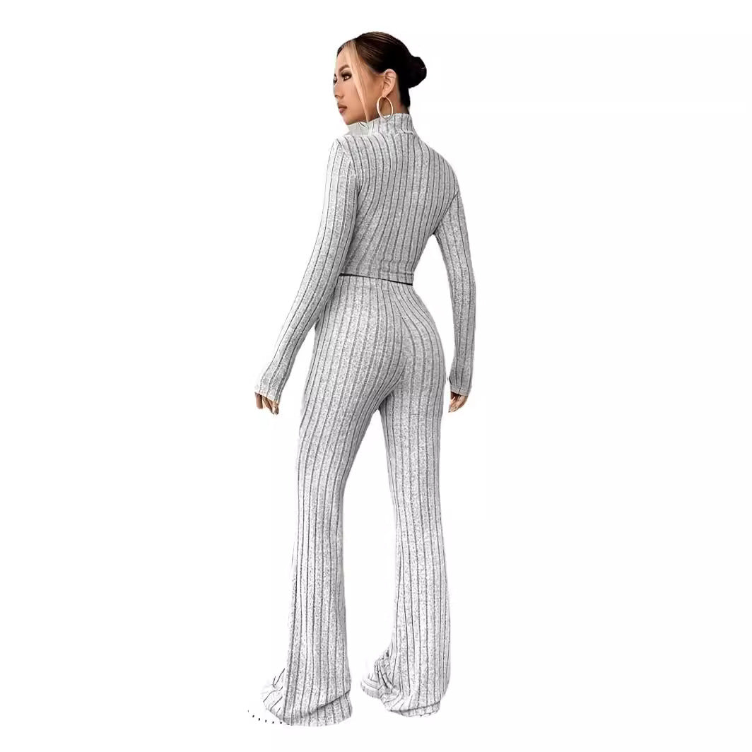 nba outfit for women Tight Fashion Solid Color Women's Suit Long-Sleeved Sweater Bottoming Shirt