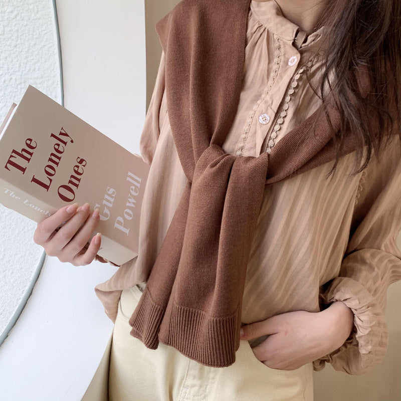 casual fall outfits Wool Blend Solid Color Shawl Outer Wear Internet Celebrity Knotted Waistcoat Korean Style Versatile Spring and Autumn Summer Shoulder Matching Women