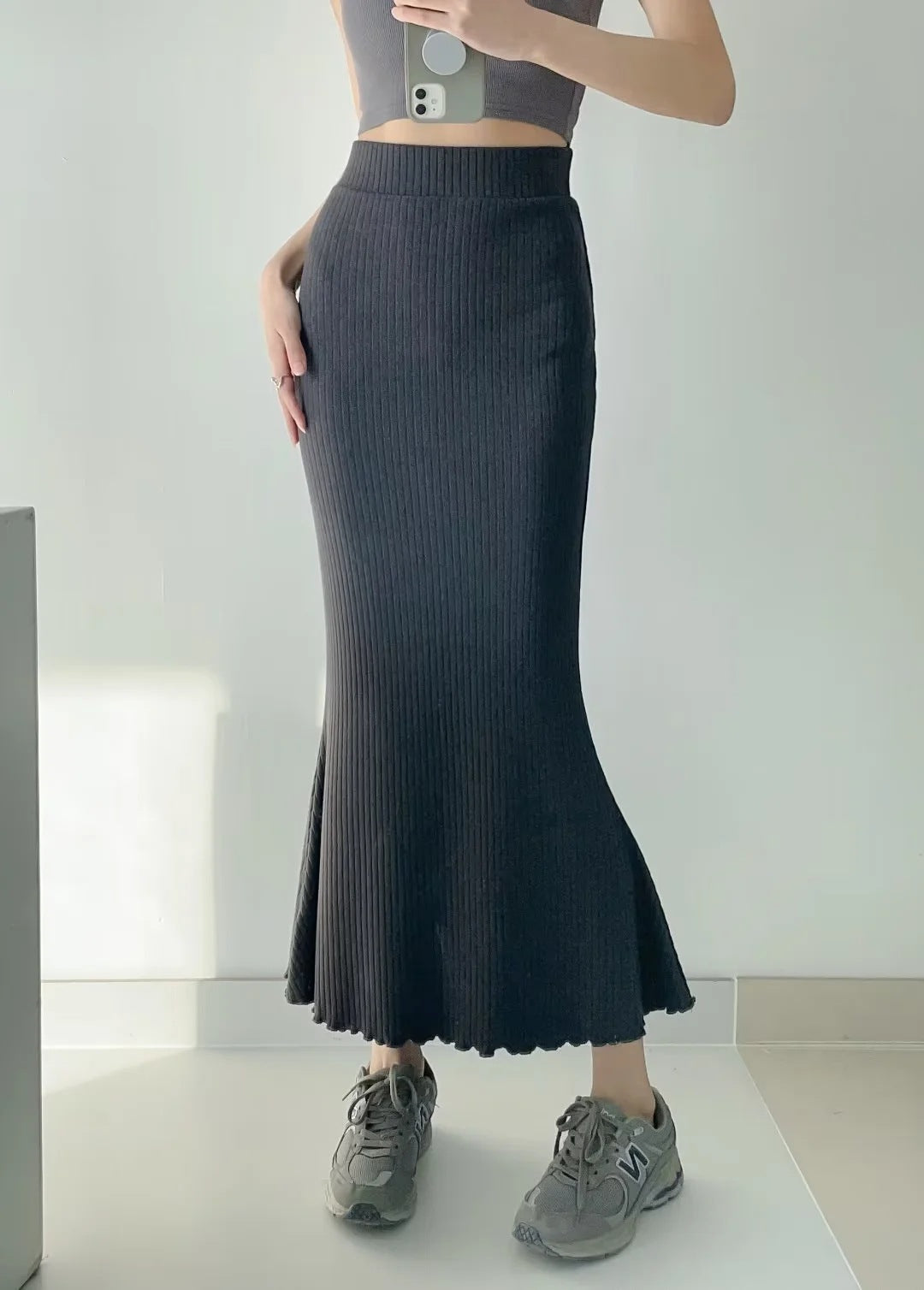fashion outfits Gentle Sheath Fishtail Skirt for Women Spring Ins Blogger High Waist Slim Mid-Length Skirt