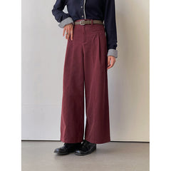 fall outfits women Pear-Shaped Song Ming Vintage Brushed Casual Pants Women's Autumn Straight Wide-Leg Pants