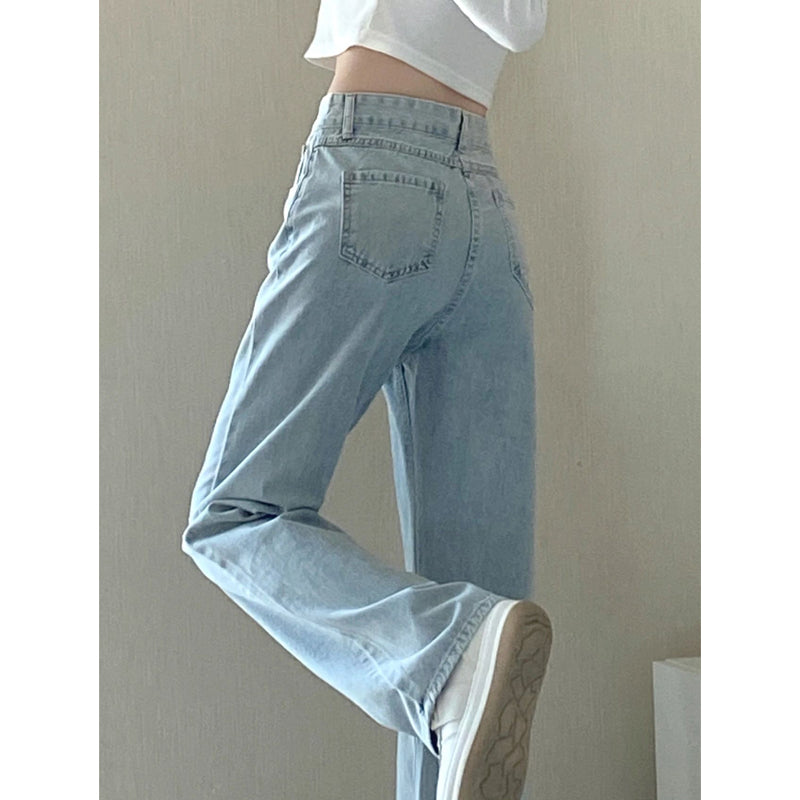 casual outfits Loose Narrow Wide Leg Pants Black Straight Jeans Women's Early Autumn American Style