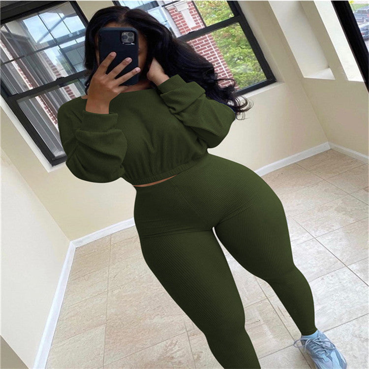 guys fits Women's Autumn Rib Sports Casual Suit