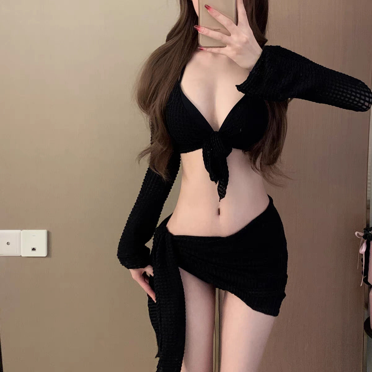 supernatural dress to impress Women's Swimsuit New Bikini Split Four-Piece Suit Small Chest Push up Sexy Slimming High-Grade Hot Spring Vacation