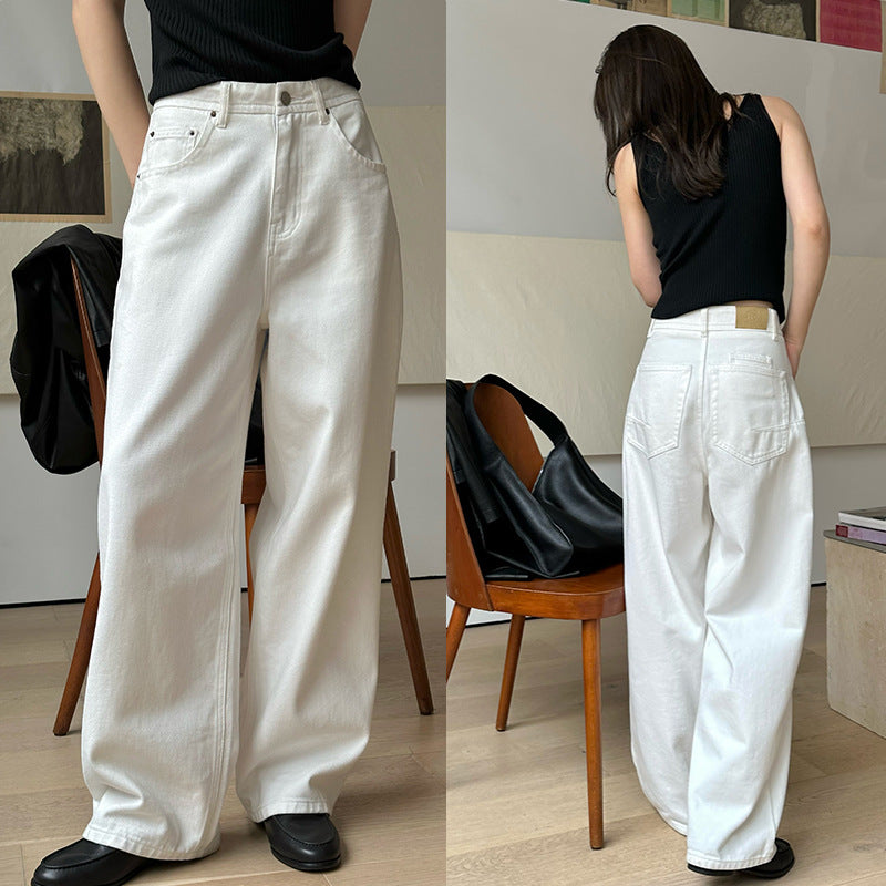 women’s outfits Classic American Retro Jeans Women's Autumn Straight Slimming Wide Leg Loose Trousers