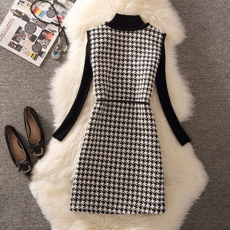 barn jacket outfits Vest Women's Clothing Autumn and Winter New Chanel Style Vest Internet Celebrity Fashion Age-Reducing Bottoming Shirt Two-Piece Suit for Women