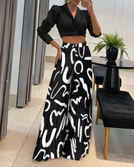 late summer outfits New Women's Printed Women's Wide-Leg Pants