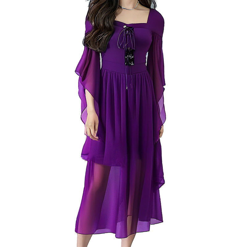 BXOXO Dress to Impress 2024 New Women's Halloween Witch Bandage Large Swing Dress