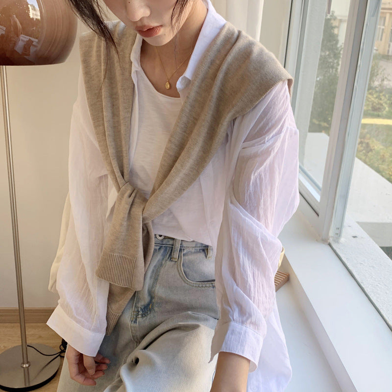casual fall outfits Wool Blend Solid Color Shawl Outer Wear Internet Celebrity Knotted Waistcoat Korean Style Versatile Spring and Autumn Summer Shoulder Matching Women