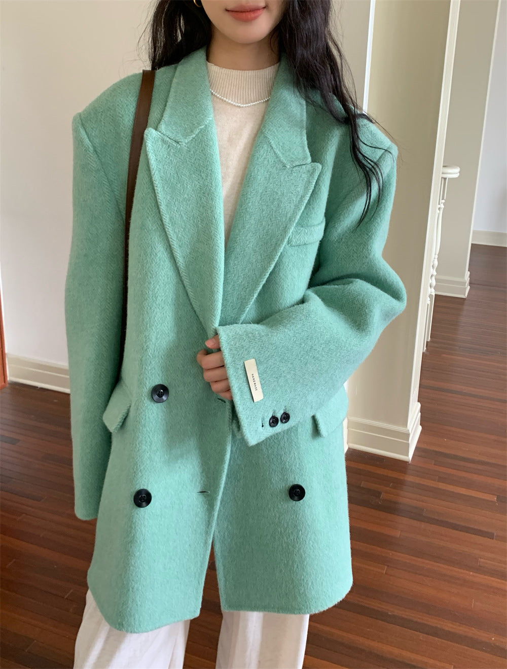 joker costume female outfit Autumn and Winter Korean Style Suit Style Loose Woolen Coat Women's Commuter Double-Sided Wool Coat