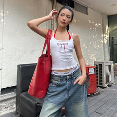 fall outfits Fashion Summer Women's Bow Print Sling Sexy Hot Girl Slimming Vest Suit Women