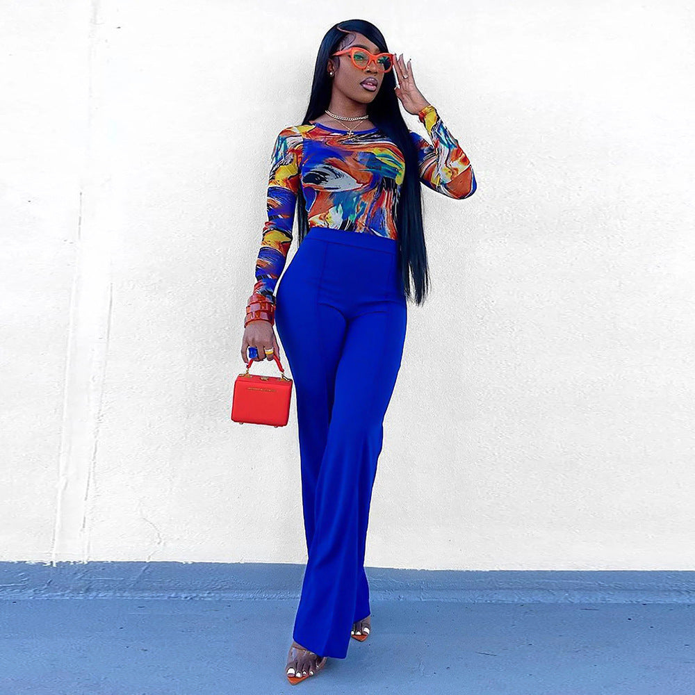 going out outfits Women's Fashion Slim-Fit High Waist Personalized Flared Trousers Multi-Color Optional
