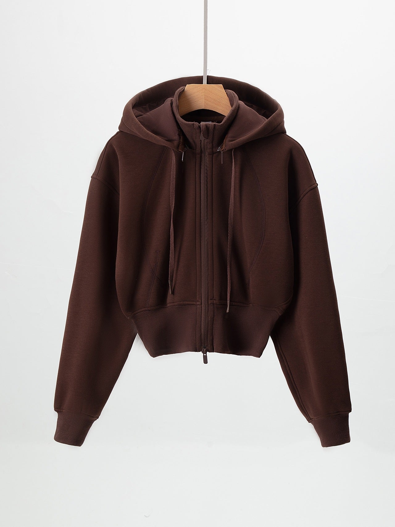 fashion outfits Autumn and Winter New Double Zipper Fleece-lined Jacket Women's Polar Fleece Hooded Sweater Tight Waist Knitted Cardigan Warm Coat Slimming