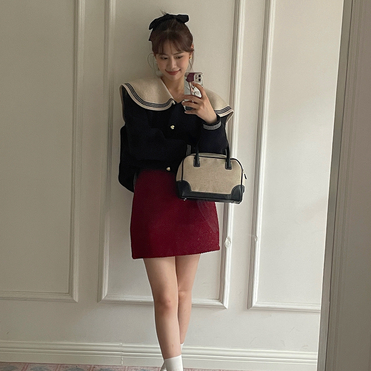 tailgate outfit women New Year Red Shiny Bright Sheath Skirt Women's High Elegant Slimming Skirt Women