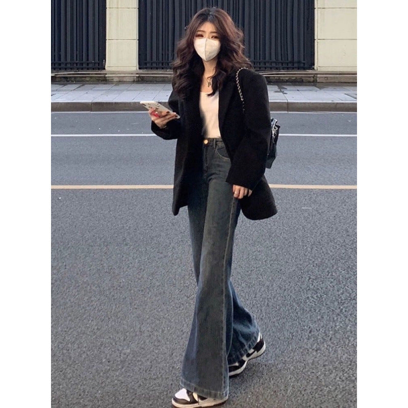 joker costume female outfit Black Suit Jacket for Women Spring and Autumn Small High-End Fashion Net Red Suit Jacket Trendy Chic