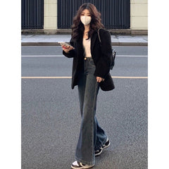 joker costume female outfit Black Suit Jacket for Women Spring and Autumn Small High-End Fashion Net Red Suit Jacket Trendy Chic