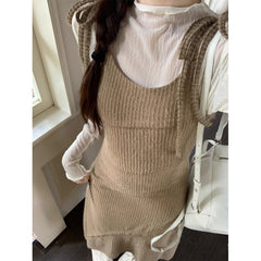 church outfit Suit Women's 2024 Early Autumn New Gentle Style Sling Dress Waist Slimming Elegant Dress Slim Bottoming Shirt