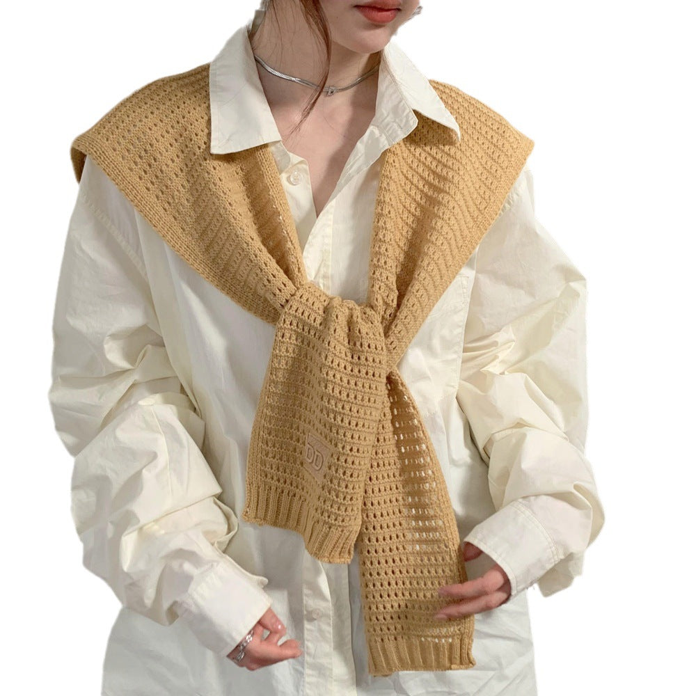 casual fall outfits Spring and Autumn Knitted Shawl for Women, Fashionable Decoration, Western Style Shoulder-Matching, Summer, Skirt, Neck Protection