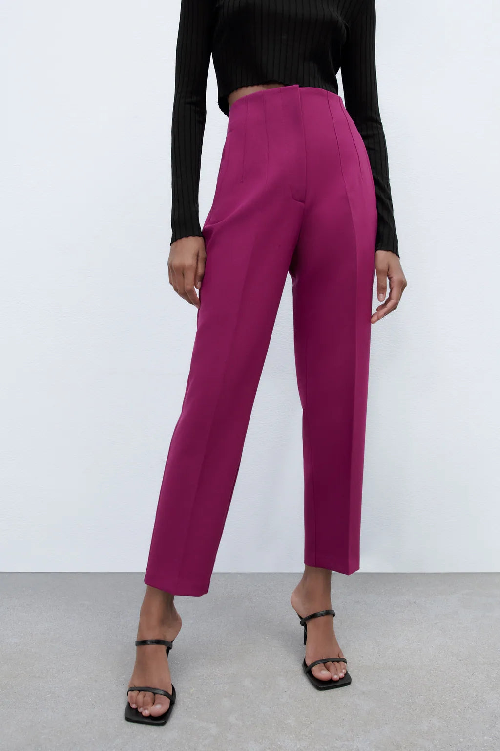 curvy casual outfits Autumn New Casual Pants Professional Temperament Commuter Front Pleated Slimming Ankle High Waist Pants 7901432