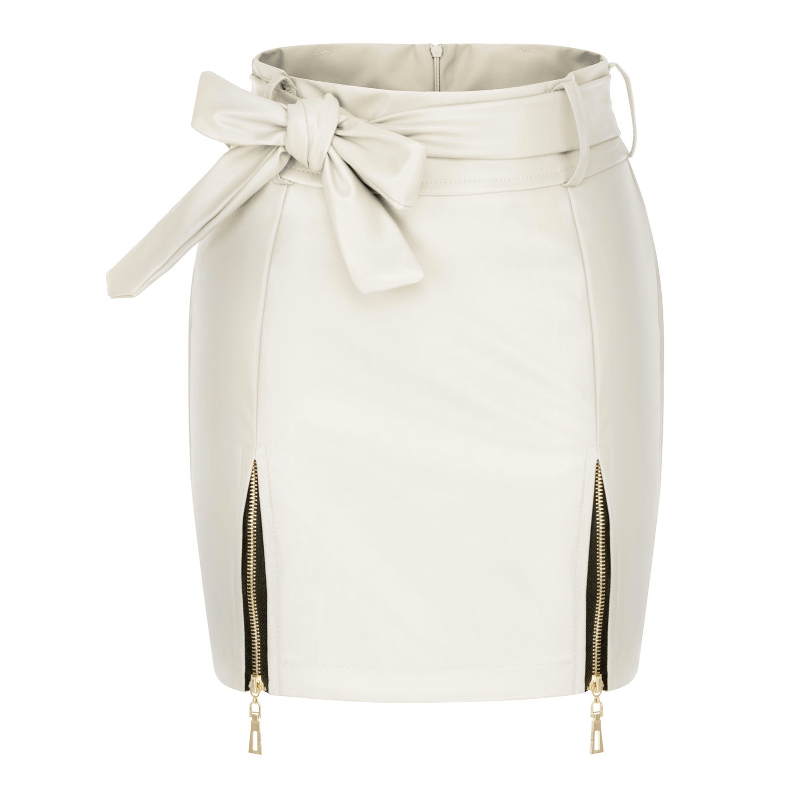 Skirt Autumn and Winter Sexy Lace-up Leather Skirt Zipper Lace-up Sheath Skirt