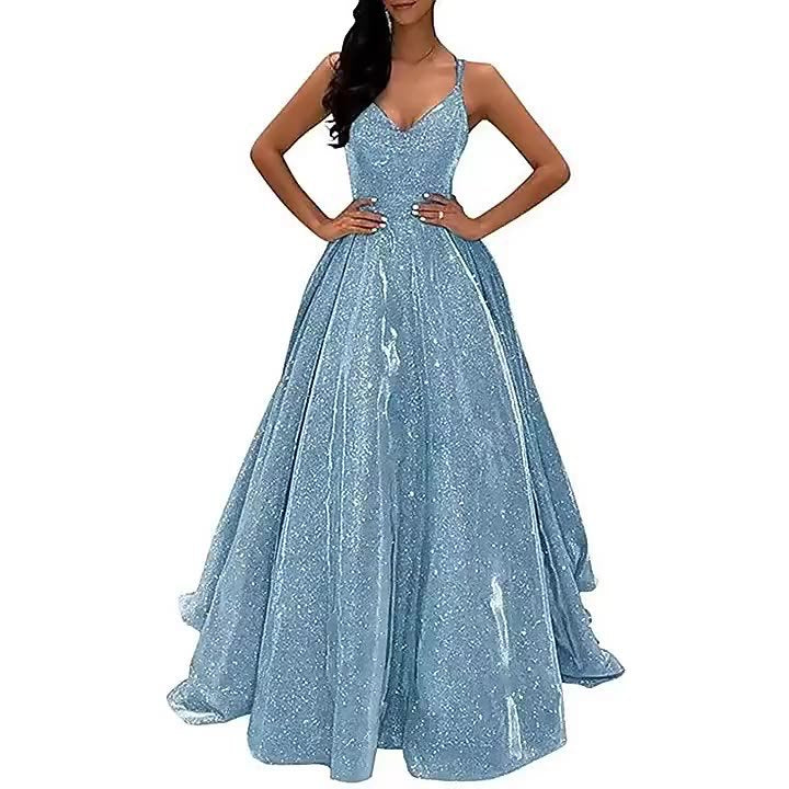 prom dresses Evening Dress Fashion Sling Sling Flash Banquet Activities Elegant Slimming Long Dress