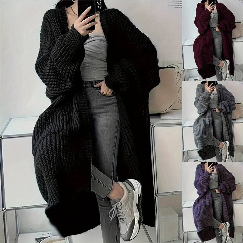 fall outfits Cardigan Casual Loose Texture Clear Long