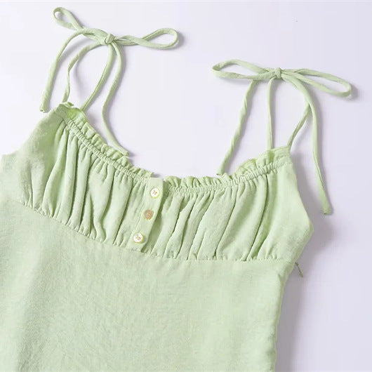 cute outfits fall French Style Sexy Girl V-neck Lace Suspender Skirt Solid Color Dress Niche Sexy Slim A- line Skirt