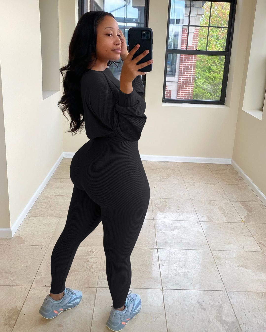 guys fits Women's Autumn Rib Sports Casual Suit