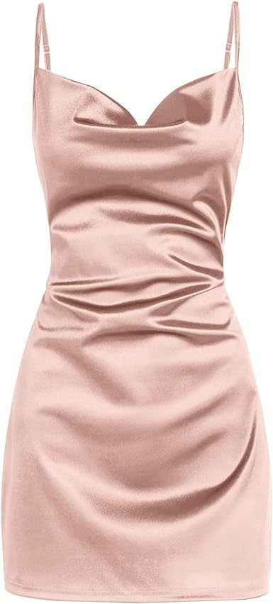 homecoming dresses Strap Satin Backless Strap Dress Summer Sexy Elegant Socialite Style Strap