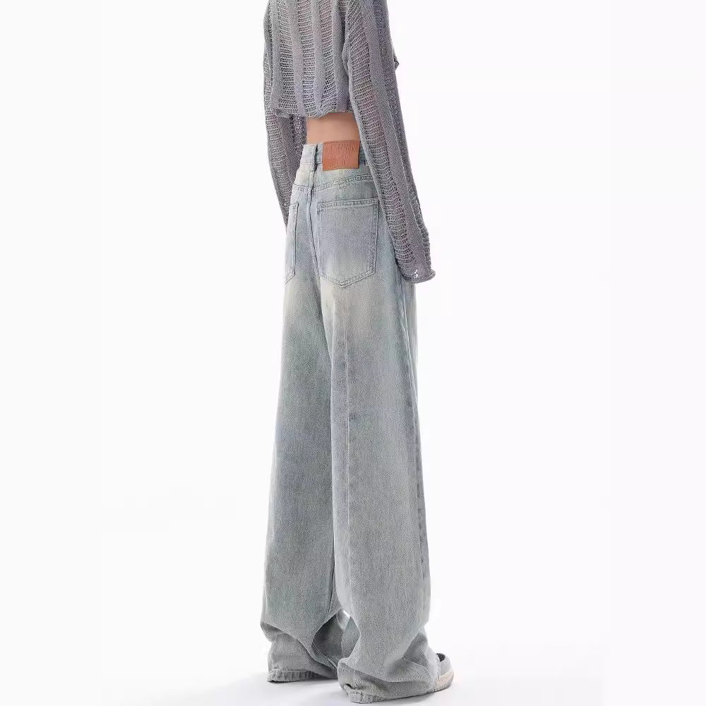 outfit ideas for school Ken Studio Early Autumn 2024 New Jeans Women's American Retro Design Niche Loose Wide-Leg Pants Pants