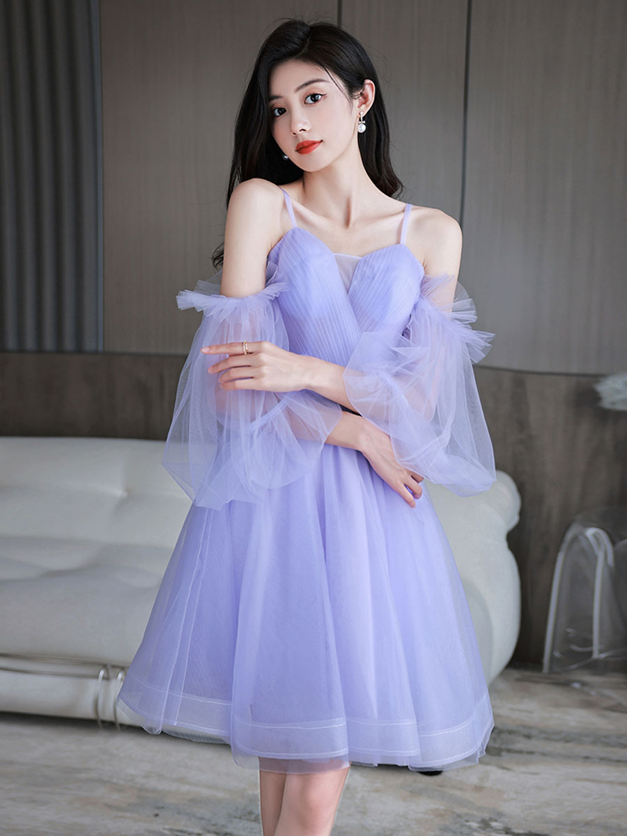 BXOXO Cute Sweetheart Neck Tulle Short Prom Dress, Cute Puffy Homecoming Dress