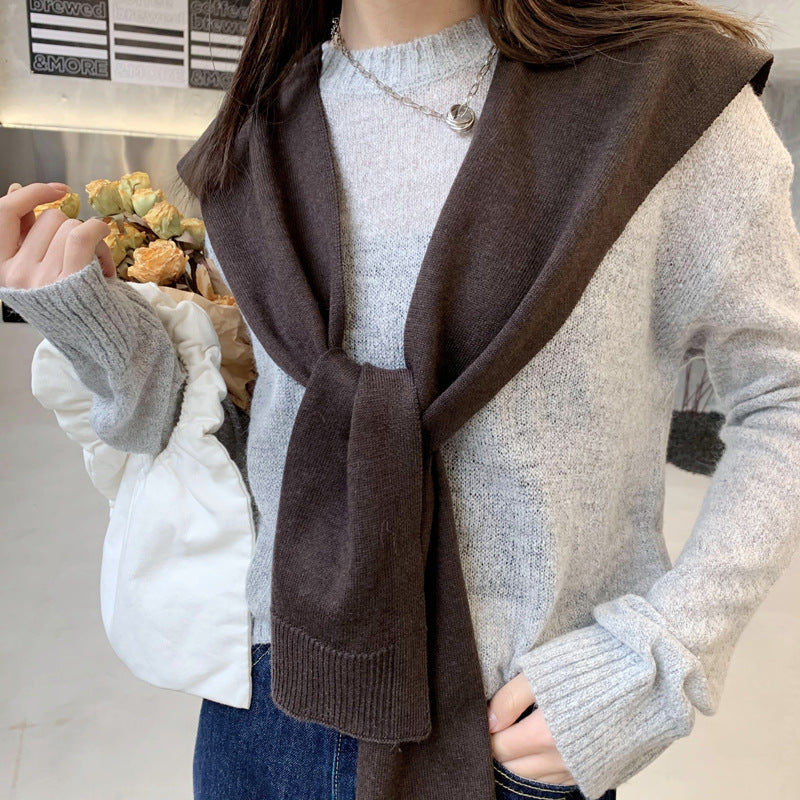 casual fall outfits Wool Blend Solid Color Shawl Outer Wear Internet Celebrity Knotted Waistcoat Korean Style Versatile Spring and Autumn Summer Shoulder Matching Women