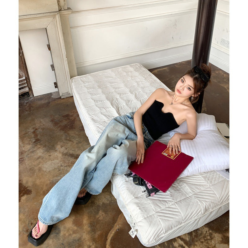 Fall Retro Wide-Leg Jeans Women's Loose Slimming Pants Wide-Leg Pants