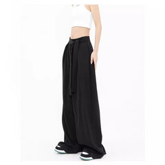 y2k outfits Gray Straight Suit Pants Women's Summer Niche Draping Casual Pants Wide Leg Pants Pants