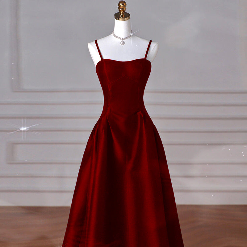 dress French Style Light Luxury Dress 2024 New French Style Black Strap Slim Fit Dress Student Banquet Evening Dress
