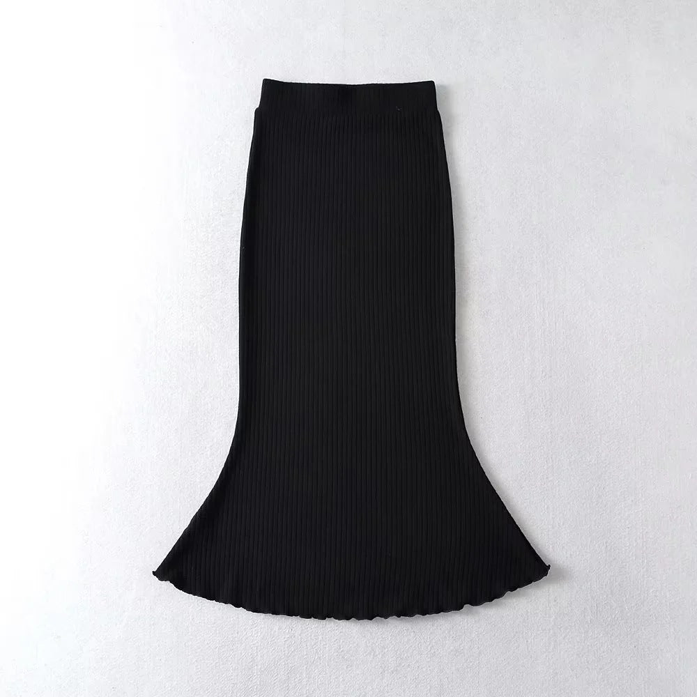 fashion outfits Gentle Sheath Fishtail Skirt for Women Spring Ins Blogger High Waist Slim Mid-Length Skirt