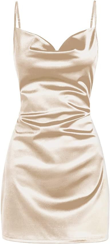 homecoming dresses Strap Satin Backless Strap Dress Summer Sexy Elegant Socialite Style Strap