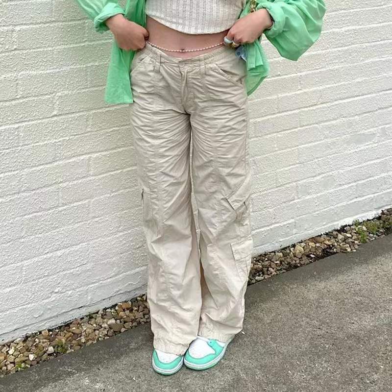 guys clothing styles Jeans Multi-Pocket Overalls Women's Pants Loose Wide Leg Jeans Women