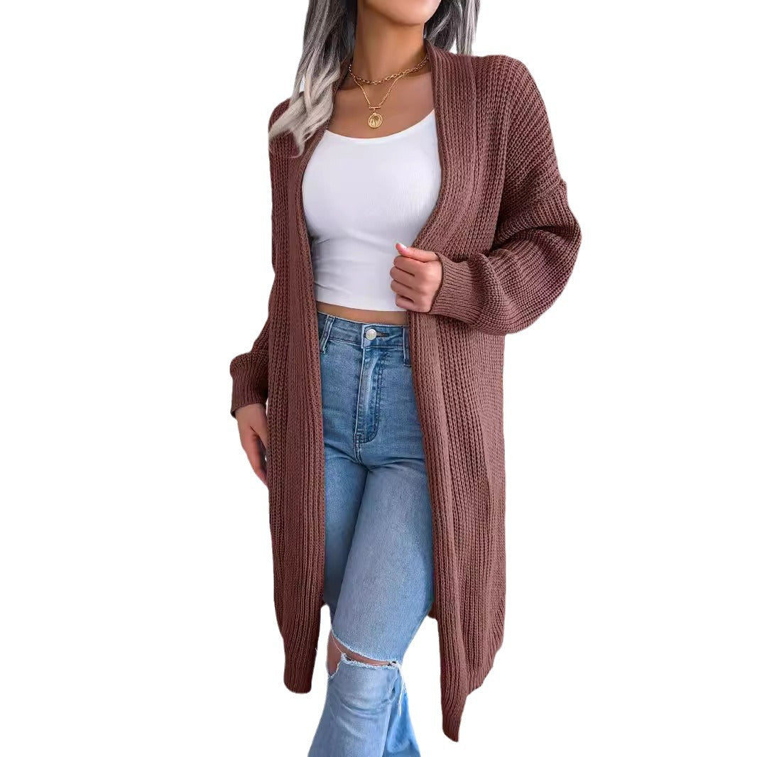 fall outfits Autumn and Winter Casual Lapel Long Cardigan Sweater Coat for Women