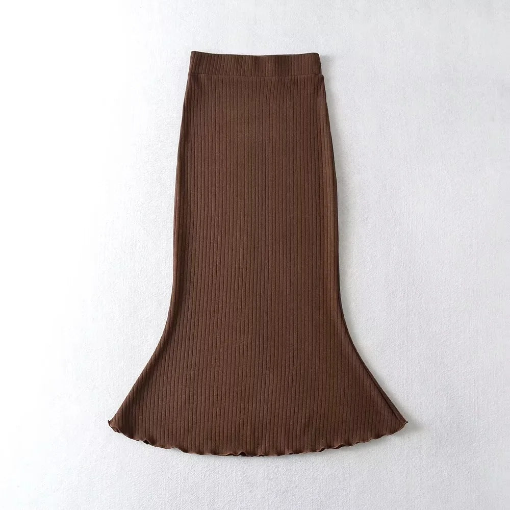 fashion outfits Gentle Sheath Fishtail Skirt for Women Spring Ins Blogger High Waist Slim Mid-Length Skirt