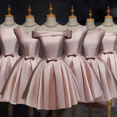 prom dresses Bridesmaid Dress Short Pink New Autumn Sisters Dress Bridesmaid Group Banquet Evening Dress Host Dress