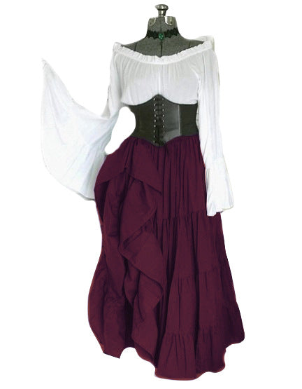 vampire costume male New Party Long Sleeve Dress Women's Renaissance Medieval Costume