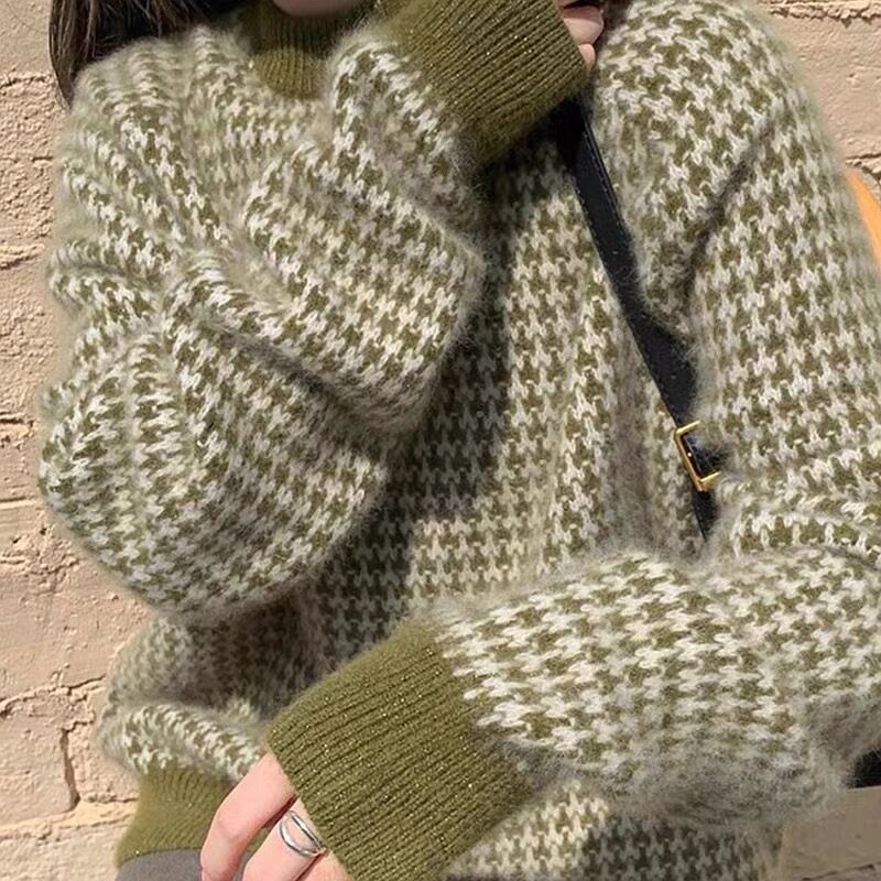 90s fashion men Autumn and Winter New Two-Way Wear Korean Style All-Match Sweater Loose Lazy Style Pullover Sweater Top