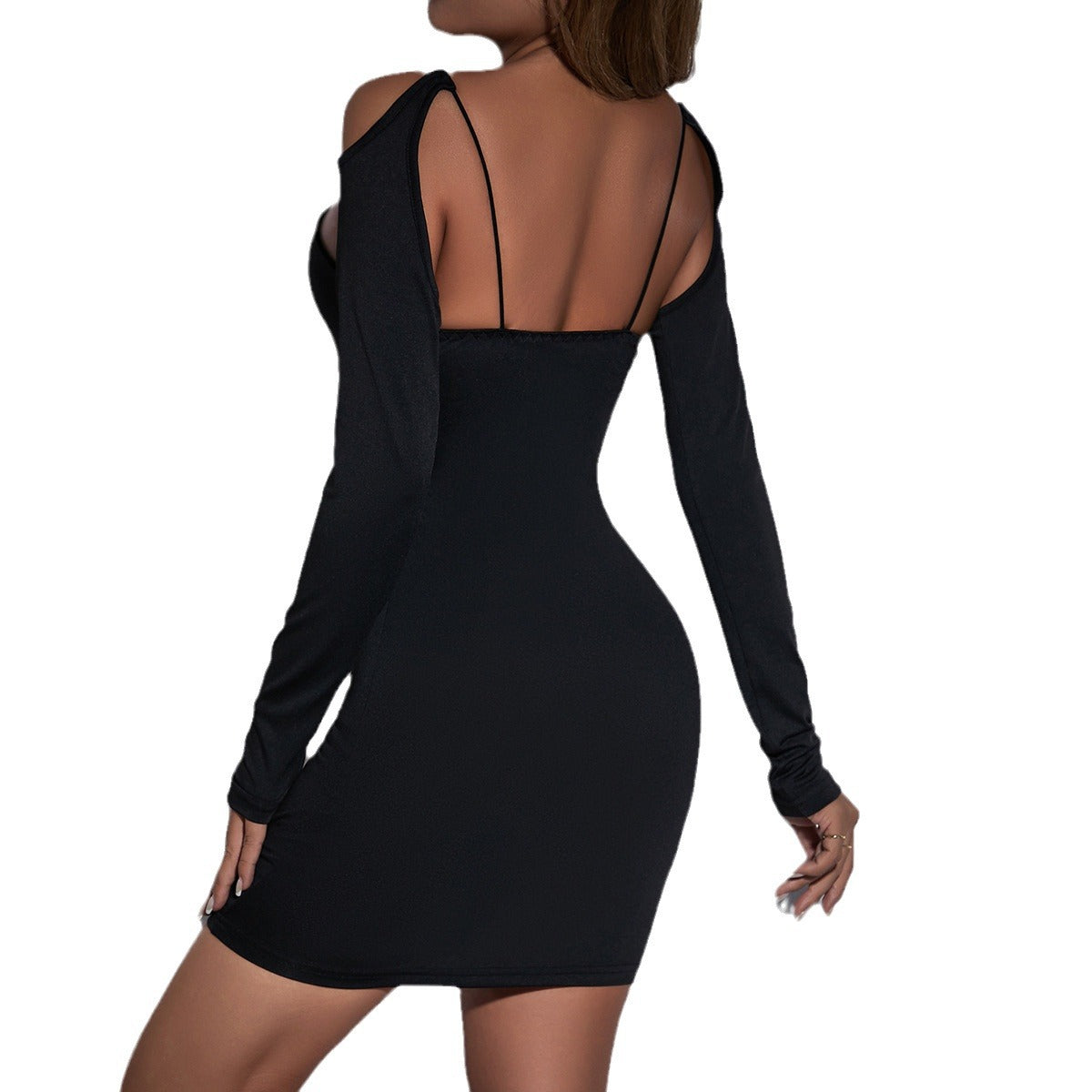 dress to impress outfits Autumn and Winter Women's Clothing New Fashion Sexy Hollow Backless Solid Color Long Sleeve Slim Sheath Dress Women