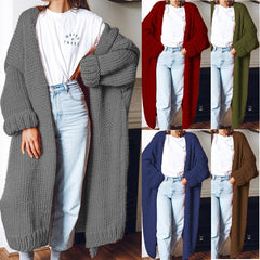 fall outfits Plus Size Knitted Cardigan Women's Mid-Length Loose Casual Fashion Sweater Coat Women