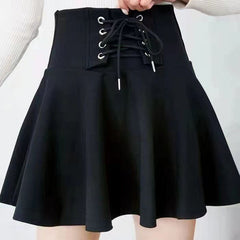 guys in skirts Skirt  Autumn Fashion A- line Skirt Slimming Short Skirt Anti-Exposure Pettiskirt High Waist Elastic Pleated